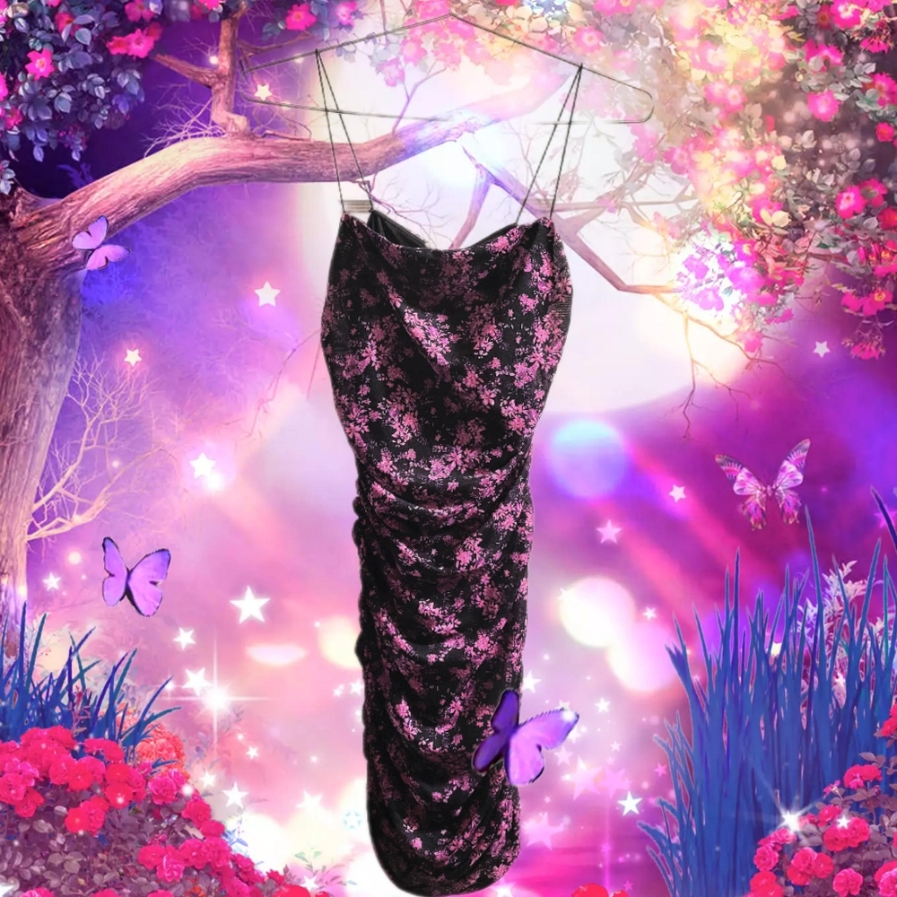 Mesh Floral Mini Tube Dress